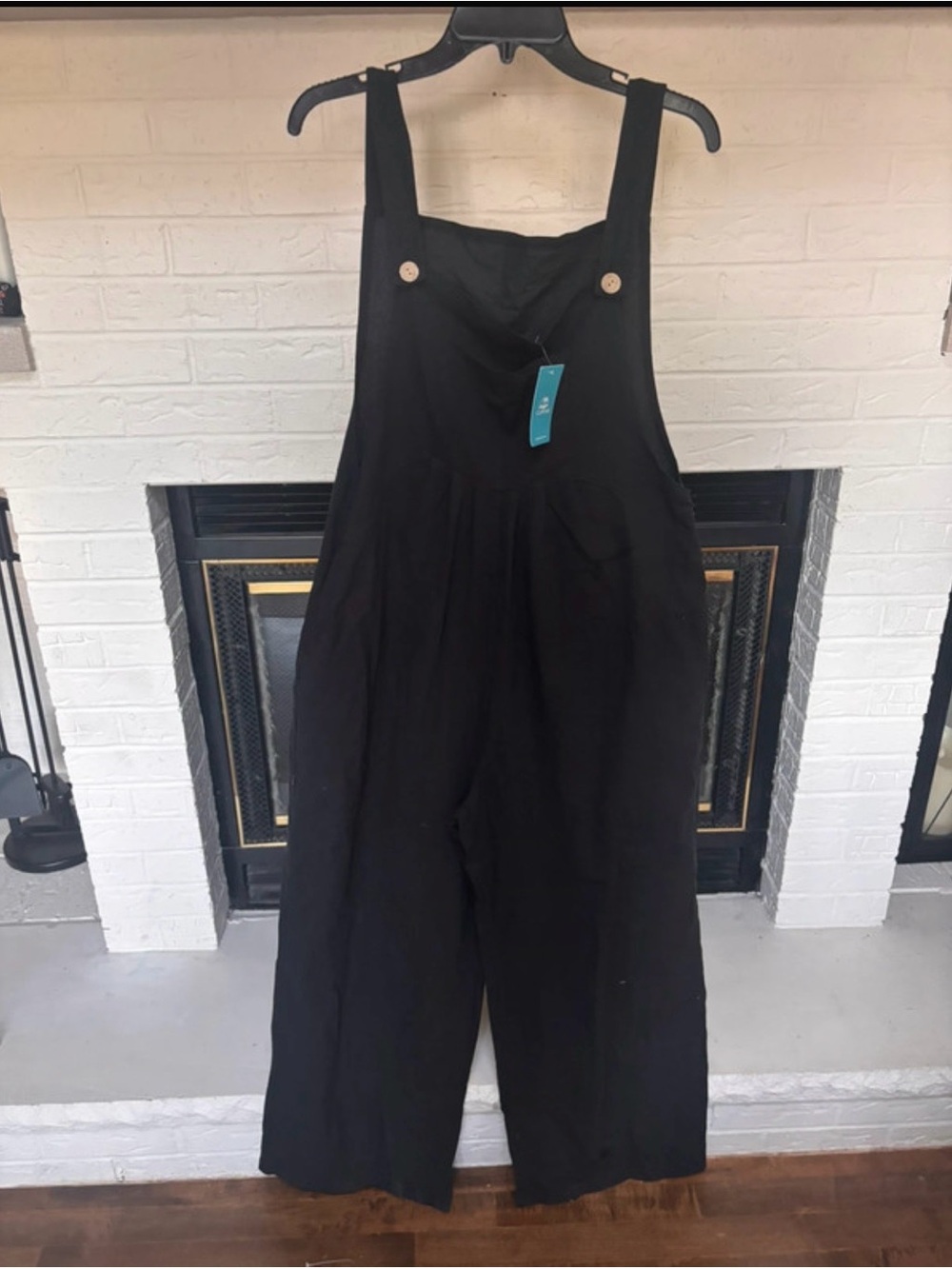 Cupshe Black Wide-Leg Overalls Jumpsuit